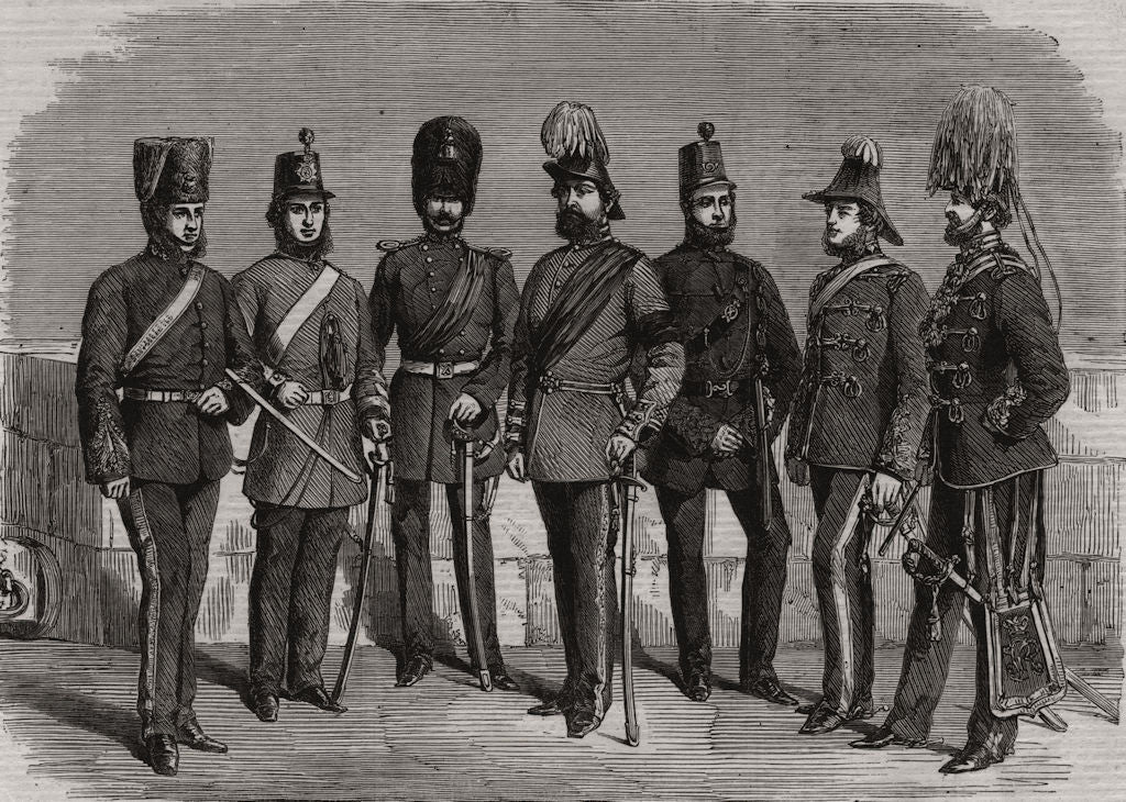 Volunteer force Montreal. Artillery Infantry Field Battery Brigade Cavalry 1860